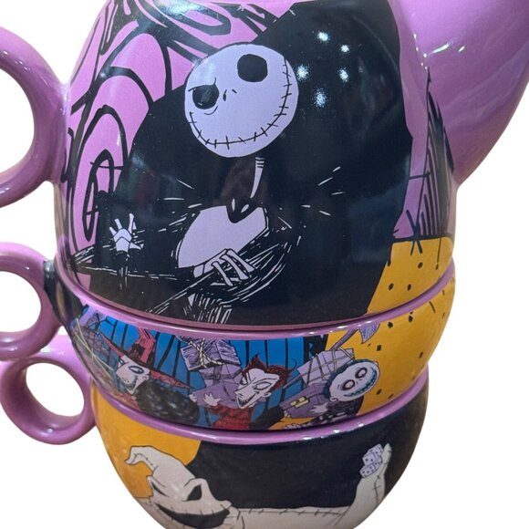 Nightmare Before Christmas Tea for Two Set – Jack & Sally Ceramic Teapot & Cups - Picture 7 of 13